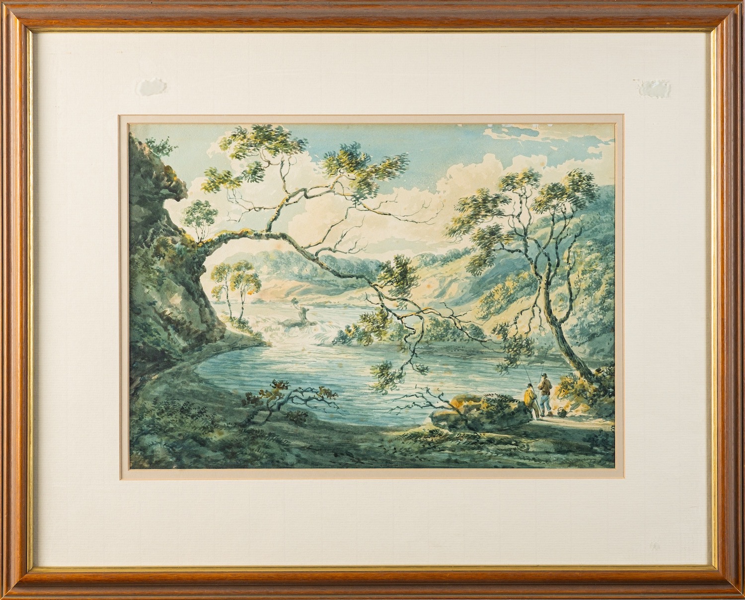 Circle of John Laporte (British, 1761-1839) An upland river scene, - Image 3 of 3