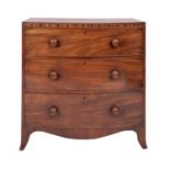 A Regency mahogany bow front chest of drawers,