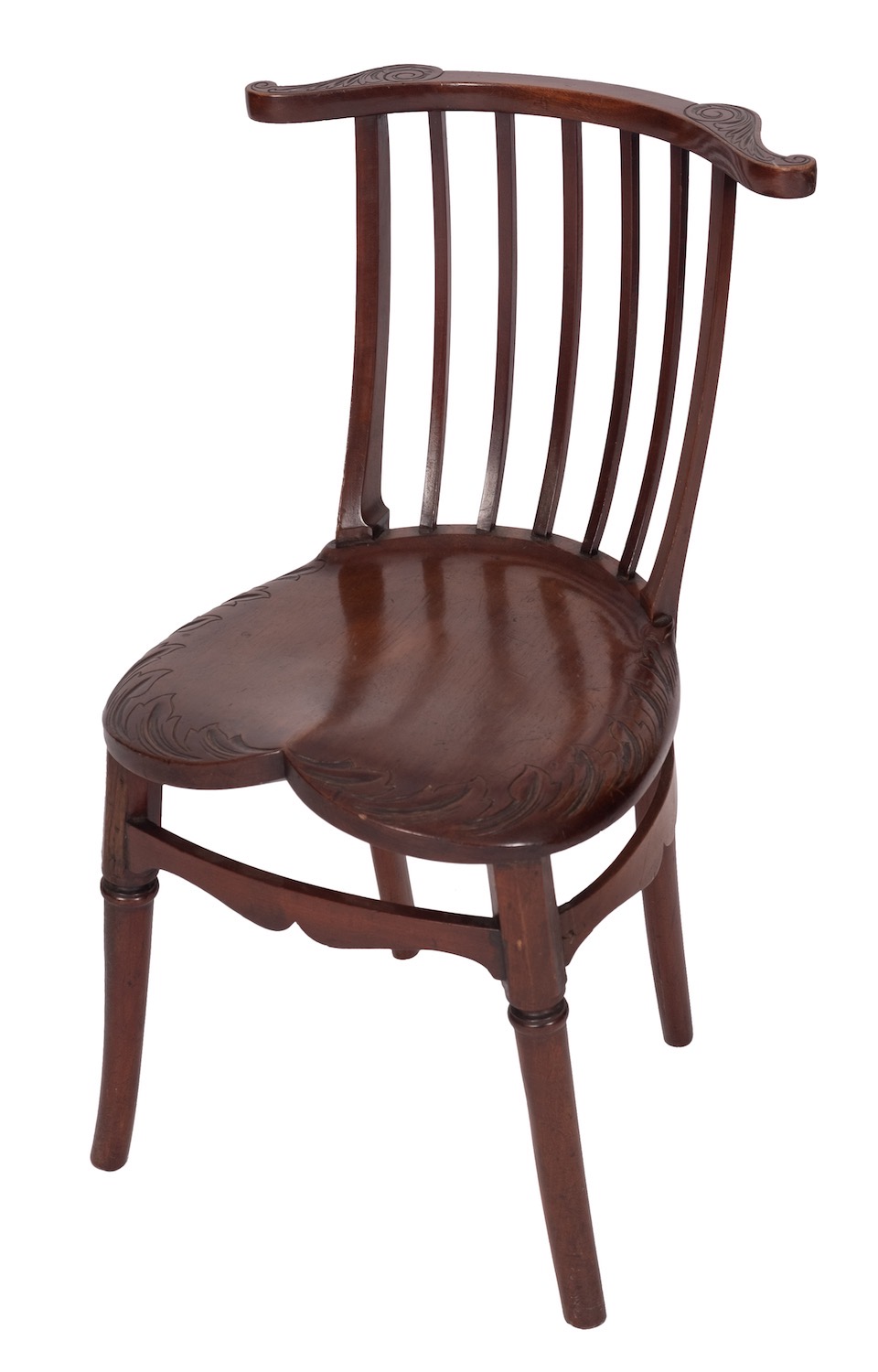 A carved mahogany child's chair in Arts & Crafts style,