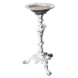 A painted cast iron bird bath, early 20th century; in Rococo revival taste,