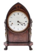 Brockbanks, London, a Georgian Egyptian-style quarter-chiming bracket clock the eight-day duration,