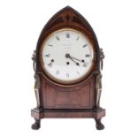 Brockbanks, London, a Georgian Egyptian-style quarter-chiming bracket clock the eight-day duration,