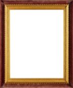 Two gilt wood and composite frames, including one with red velvet lining,