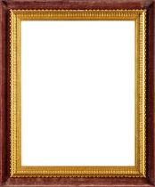 Two gilt wood and composite frames, including one with red velvet lining,