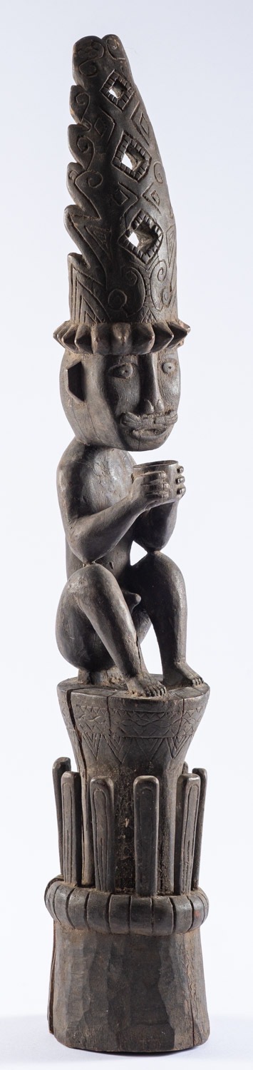 An Indonesian carved wooden ancestor figure of Adu Zatua, - Image 2 of 4