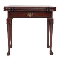 A George II mahogany combined tea and card table,