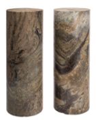 A pair of Connemara marble cylindrical columns,