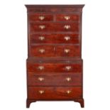 A George III mahogany chest on chest,