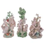 A group of three Derby figural groups,