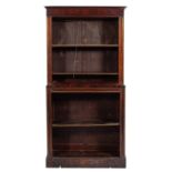 A rosewood and gilt metal mounted open bookcase,