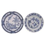 A Chinese porcelain plate, painted in blue with a deer in a landscape, 20cm diameter,