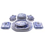 A Davenport blue and white transfer decorated service in the Imperial Park at Gehol pattern,