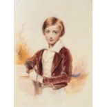 George Richmond (British 1809-1896) Portrait of a young boy Pencil and watercolour 41 x 30cm Signed