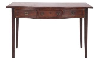 A George III mahogany serpentine front side table,