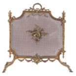 A gilt metal and mesh spark guard in Louis XVI style,