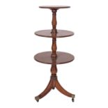 A Regency mahogany three-tier dumb waiter, early 19th century,