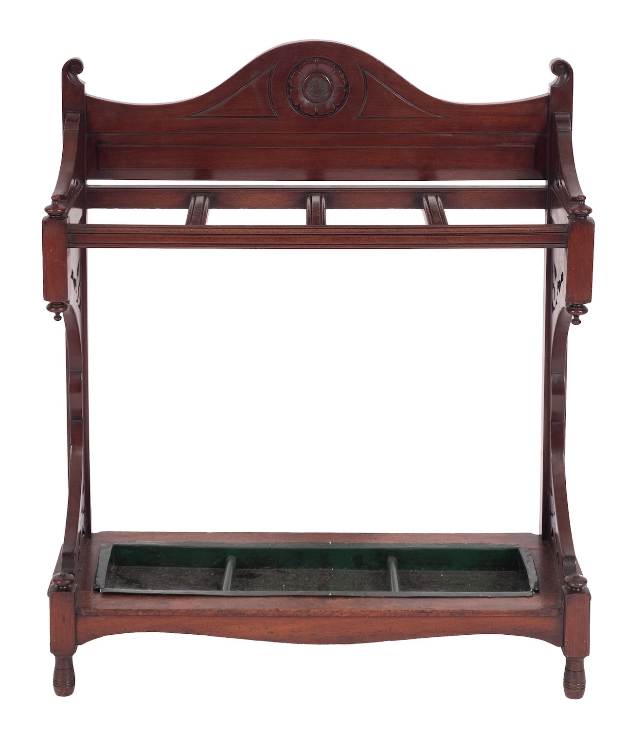 An Edwardian mahogany hall stand,