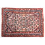 A Hamadan rug, the ivory octagonal field with an all over floral foliate and palmette design,