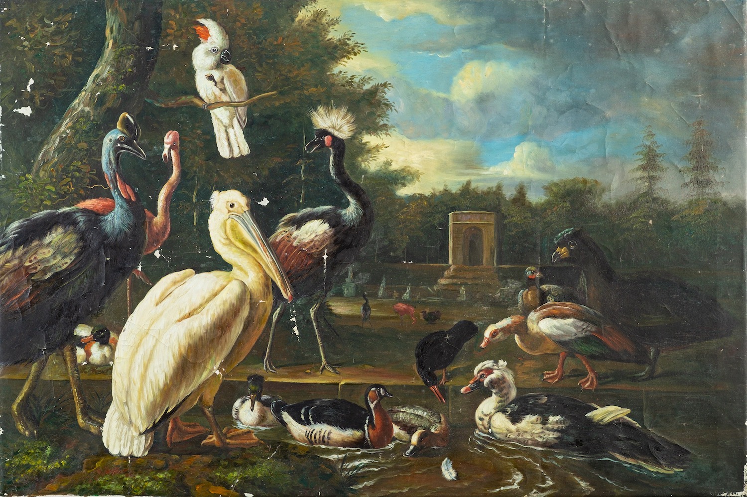 British School (19th Century) Compositions with herons, ducks and other birds,