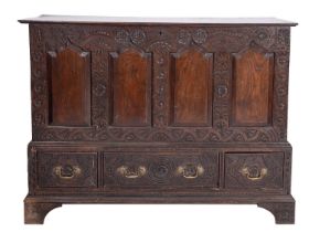 An oak mule chest,