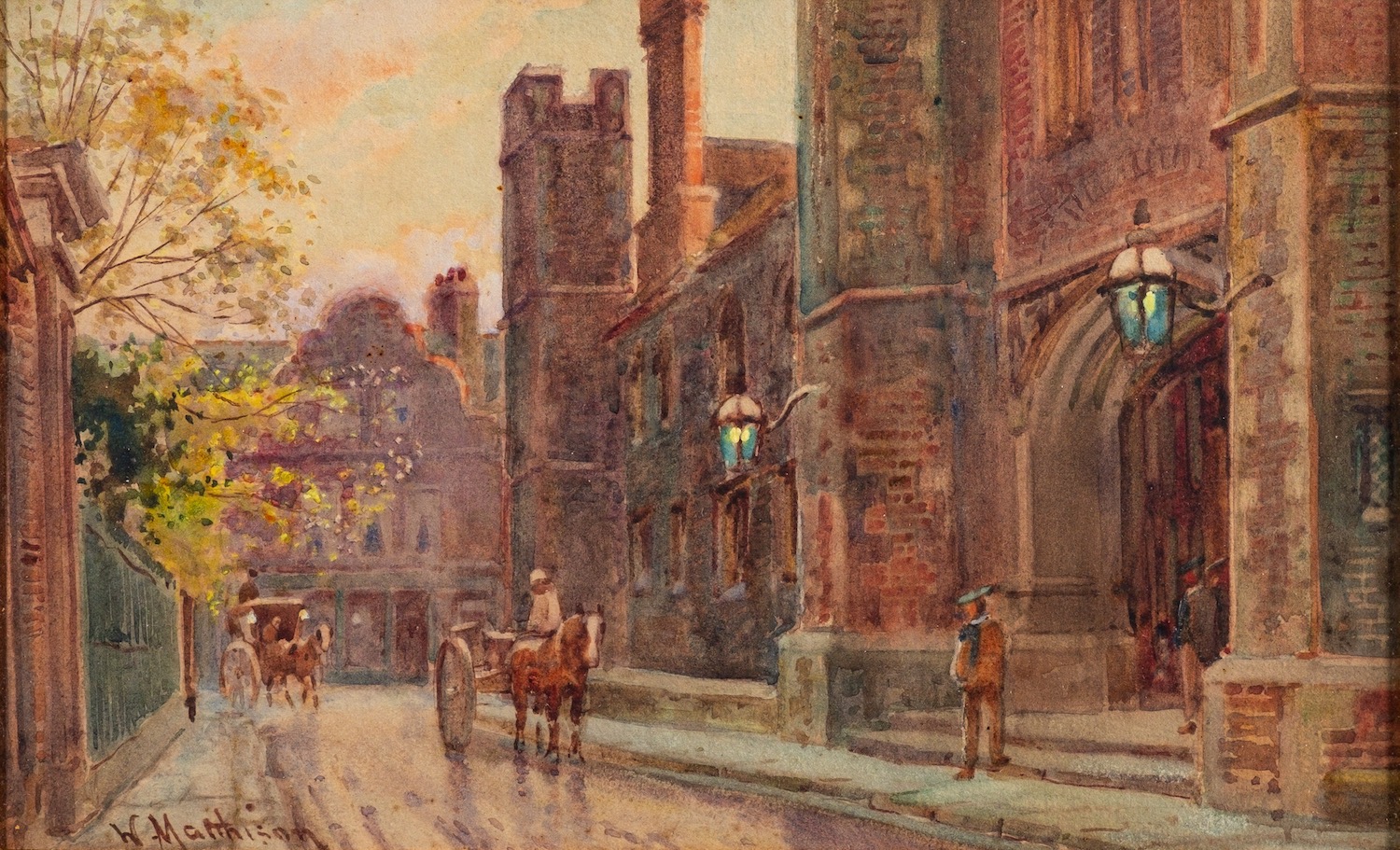 William Matthison (British,1853-1926) Queen's College, Cambridge, Corpus Christi College,