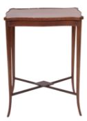 An Edwardian mahogany and line inlaid rectangular occasional table,
