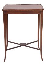 An Edwardian mahogany and line inlaid rectangular occasional table,