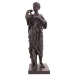 A Continental patinated bronze model of the Diane de Gabies, cast after the Antique,