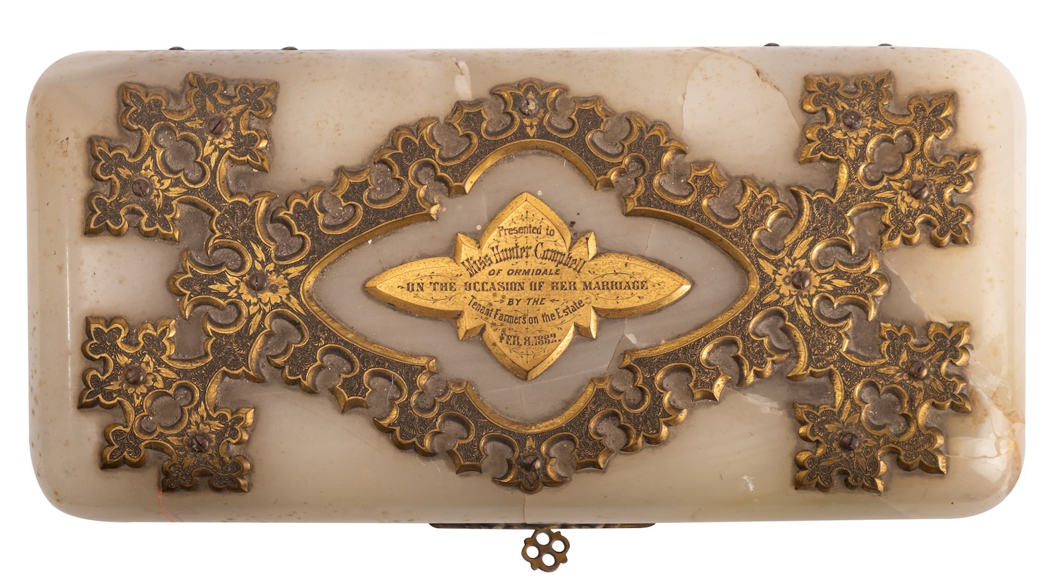 An onyx and gilt metal mounted jewellery casket, - Image 2 of 3
