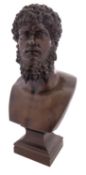 A Continental patinated bronze bust of Lucius Verus, cast after the Antique,