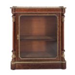 A Victorian walnut, glazed and gilt metal mounted pier cabinet,