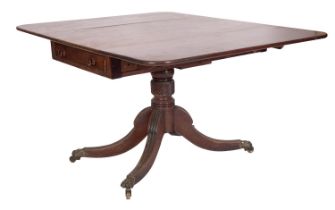 A Regency mahogany pedestal Pembroke sofa table,