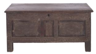 A Jacobean oak coffer,