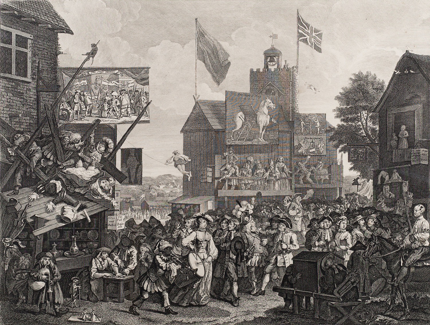 After William Hogarth (British, 1697-1764) Southwark Fair, 1733 Cruelty in Perfection, - Image 5 of 10