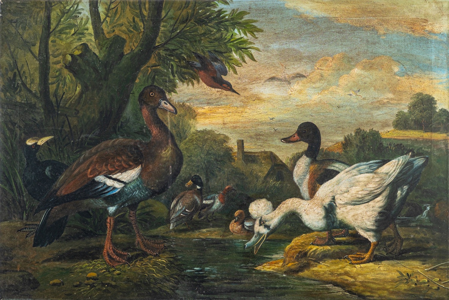 British School (19th Century) Compositions with herons, ducks and other birds, - Image 2 of 3