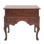 A George II oak side lowboy side table,