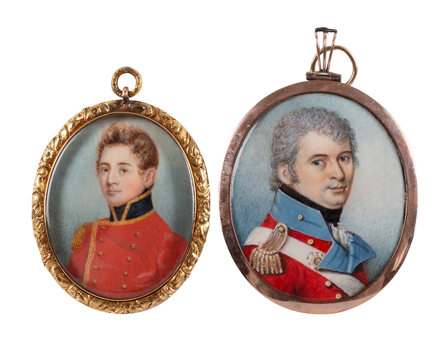 British School, 19th Century A portrait miniature of an Officer in a red tunic, - Image 3 of 4