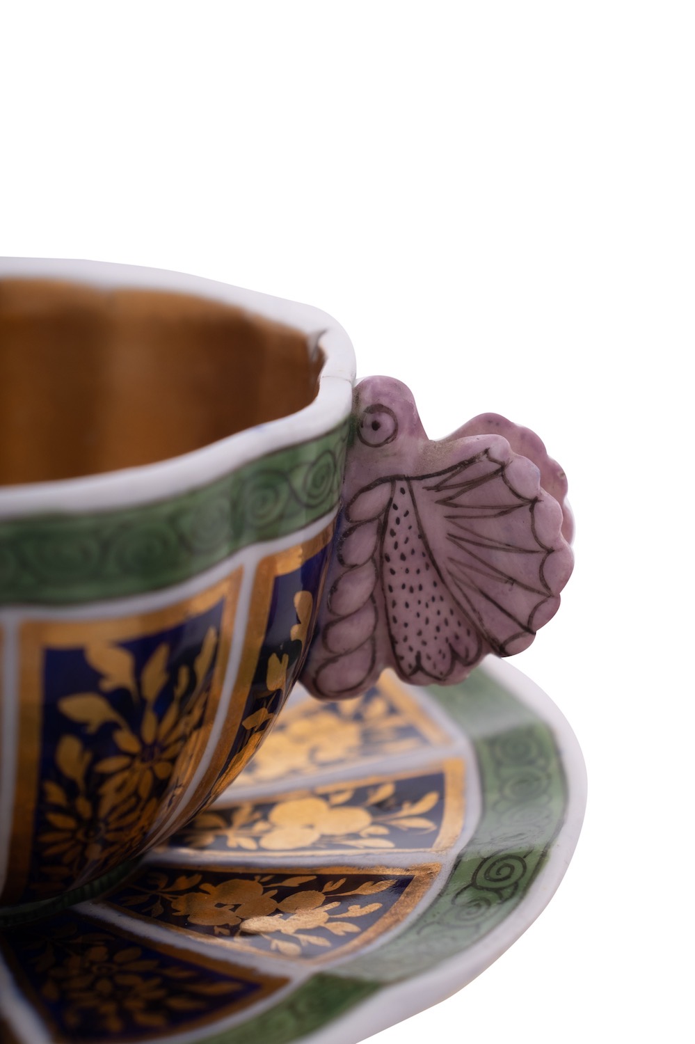 Three pieces of early 19th century Spode porcelain comprising a miniature octagonal jug in the - Image 2 of 2