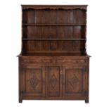 An oak dresser in late 17th century taste,