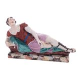 A Staffordshire pearlware figure of Mark Anthony probably Enoch Wood modelled recumbent,