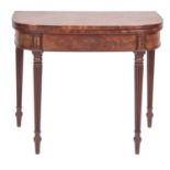 A Regency mahogany card table,