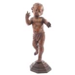 A Continental carved limewood model of a putto, probably Austro-German,