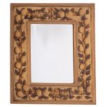 A painted wood framed rectangular wall mirror,