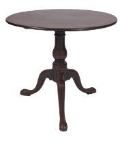 A George II mahogany circular occasional table,