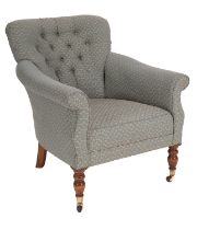A button upholstered armchair,