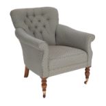 A button upholstered armchair,