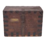 Two similar Victorian oak and metal bound silver chests,