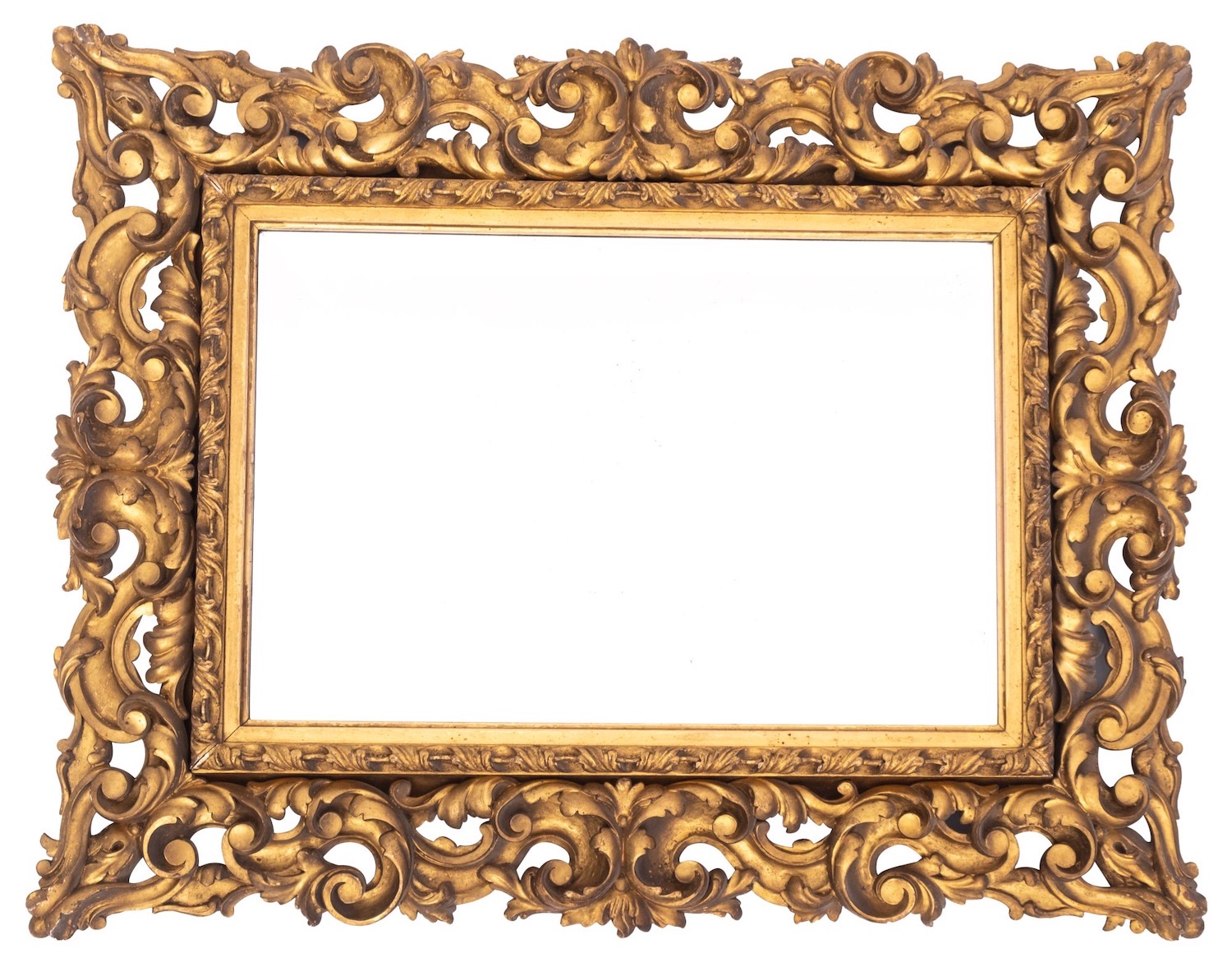 An Italian carved and giltwood framed wall mirror in the 18th century style, - Bild 2 aus 2