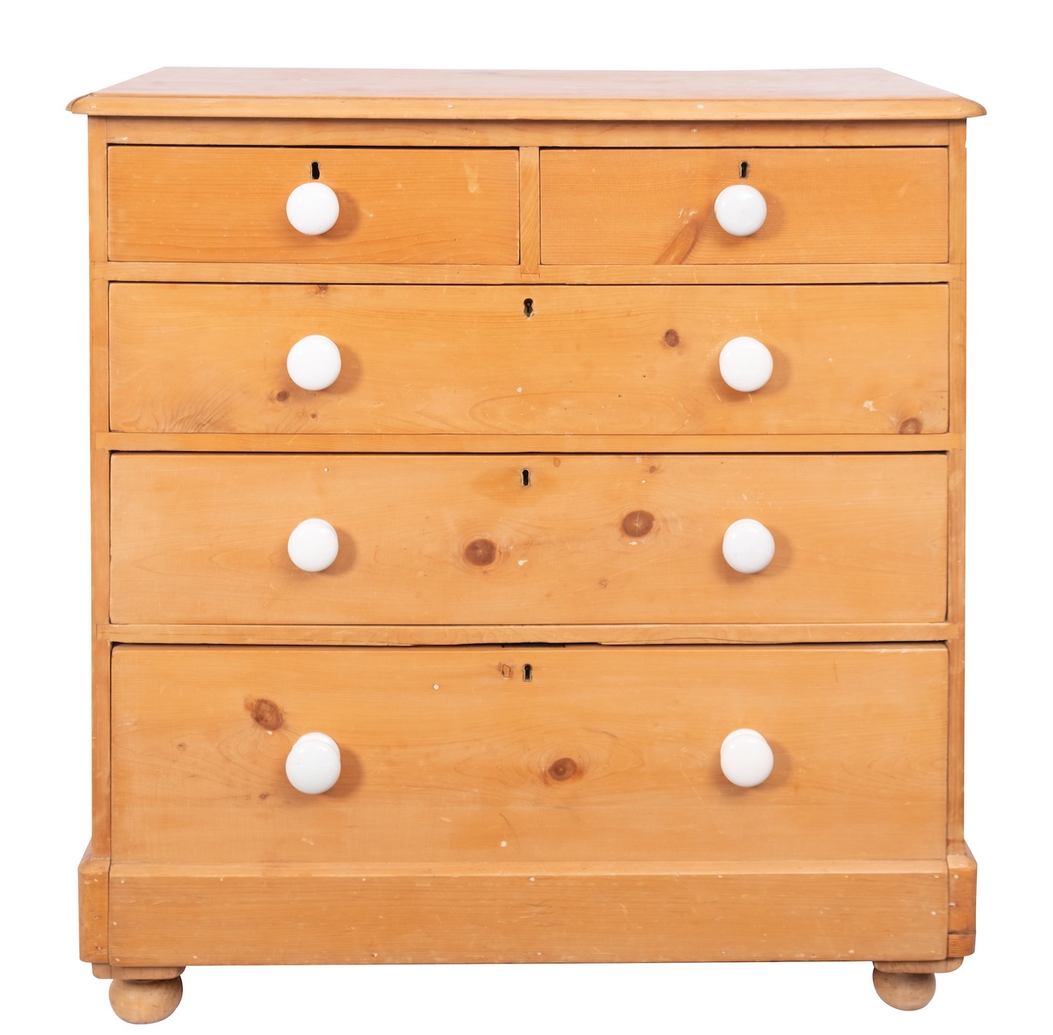 An Edwardian pine chest of drawers,