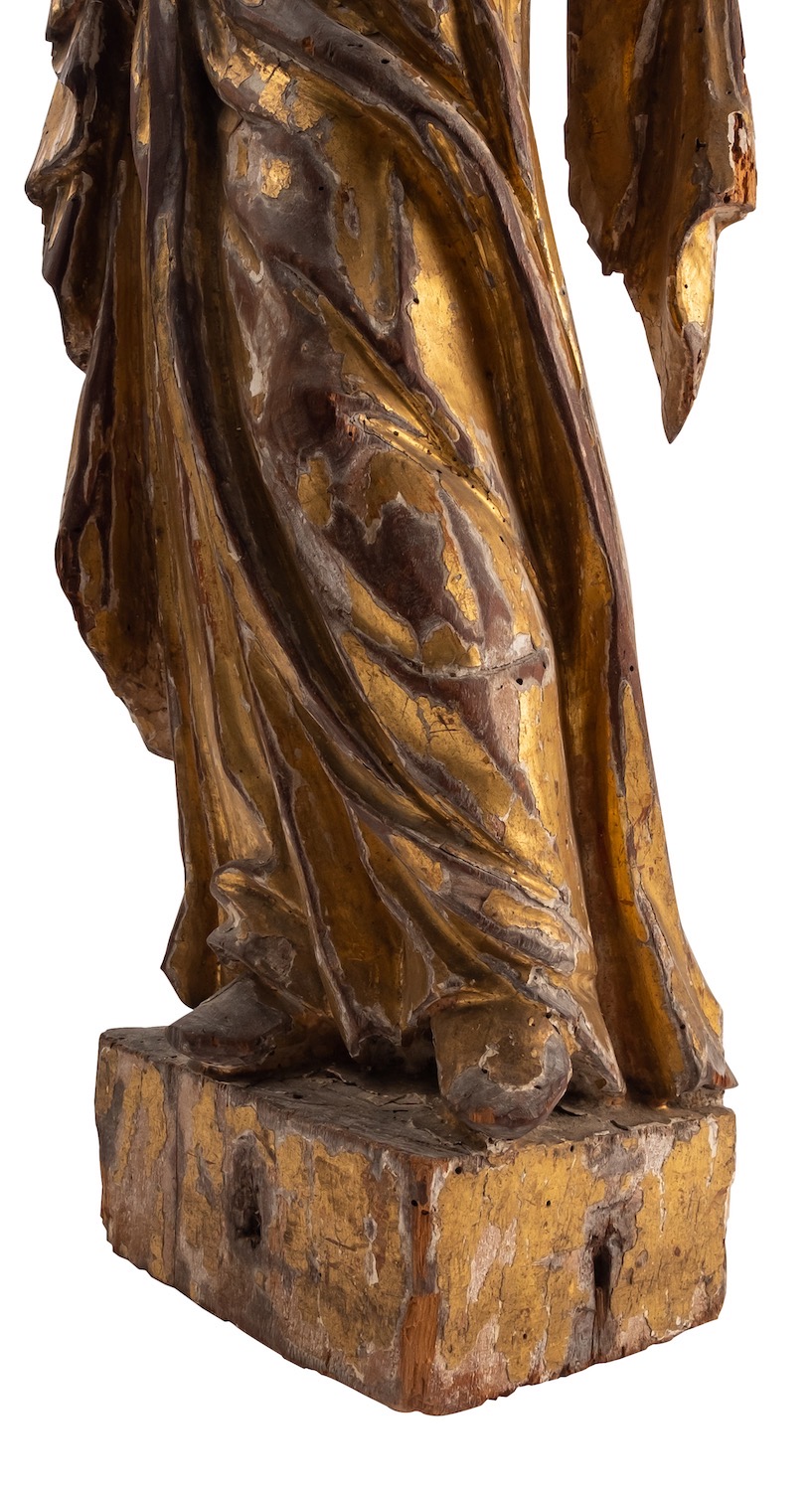 A Continental carved, gilt and polychrome wood model of Saint Paul the Apostle, - Image 4 of 5